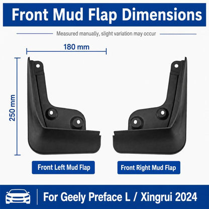 4pcs/Set Car Wheel Splash Flaps Fender Guard, For Geely Preface L 2024