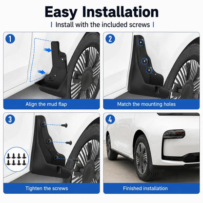 4pcs/Set Car Wheel Splash Flaps Fender Guard, For Geely LEVC L380 2024