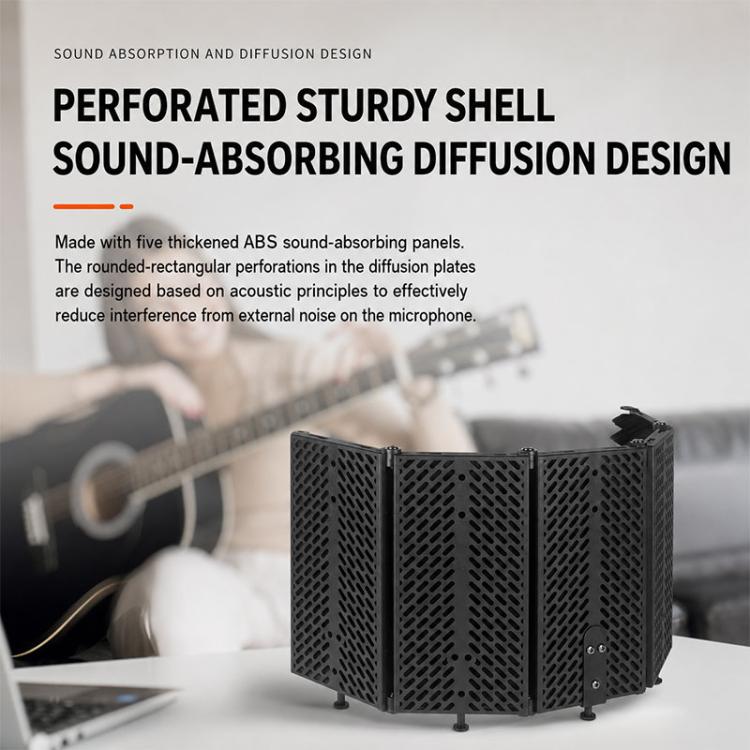 M3 Foldable Three-Panel Microphone Isolation Shield with Tripod and Pop Filter Kit, M3 Isolation Shield+Tripod+Pop Filter