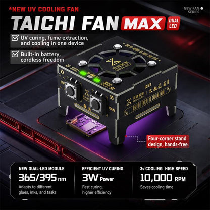 Mega-Idea Taichi UV Fan MAX Dual-LED 2 in 1 UV Curing Light with Fast Cooling Fan, Mega-Idea Taichi UV Fan MAX
