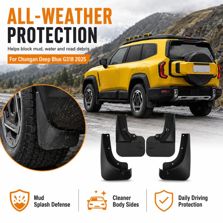 4pcs/Set Car Wheel Splash Flaps Fender Guard, For Changan Deepal G318 2025