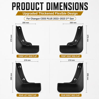 4pcs/Set Car Wheel Splash Flaps Fender Guard, For Changan CS55 PLUS 2022-2023