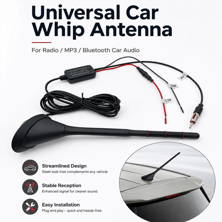 Car MP3 Radio Antenna FM Amplifier Signal Booster, 88-108MHz 600 Modulator Version, 76-230MHz B Version, 88-230MHz C Version, 88-108MHz D Version, 76-230MHz E Version