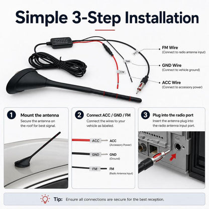 Car MP3 Radio Antenna FM Amplifier Signal Booster, 88-108MHz 600 Modulator Version, 76-230MHz B Version, 88-230MHz C Version, 88-108MHz D Version, 76-230MHz E Version