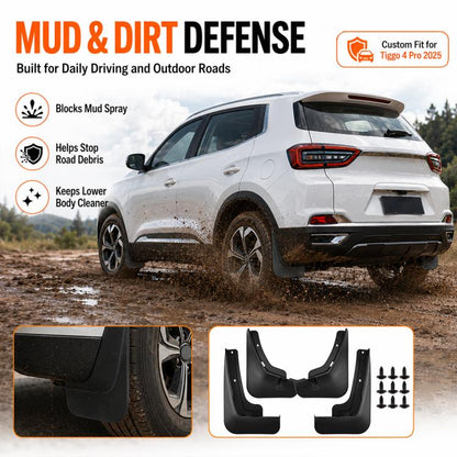 4pcs/Set Car Wheel Splash Flaps Fender Guard, For Chery Tiggo 4 Pro 2025