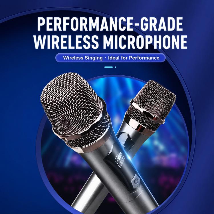 GE1 Handheld 2.4G Rechargeable Wireless Microphone, Single Microphone, Dual Microphones