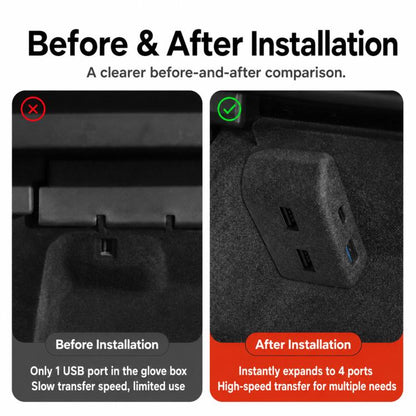 Car Glove Box Center Console Docking Station, For Tesla Model Y, For Tesla Model 3/ Y / Y L Docking Station