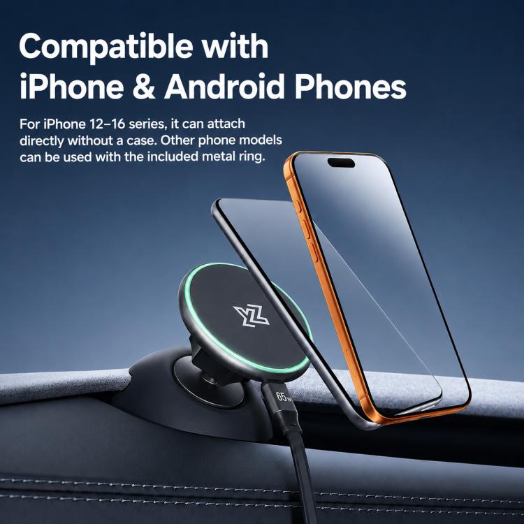 For Tesla Model 3 / Y / Y L Car Magnetic Mobile Phone Holder, Dual-sided Base, Center-mount Base
