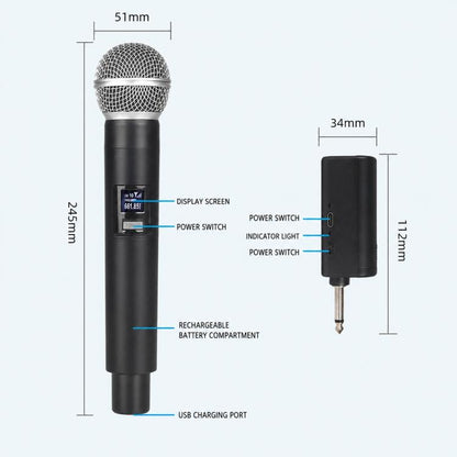 E5 2 in 1 Handheld UHF Wireless Microphone