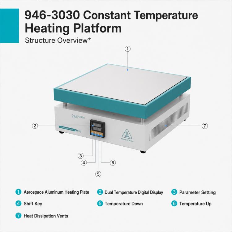 UYUE 946-3030 LED Display LCD / BGA Preheating Platform, US Plug, EU Plug