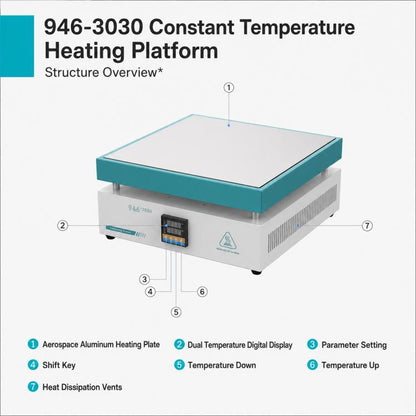 UYUE 946-3030 LED Display LCD / BGA Preheating Platform, US Plug, EU Plug