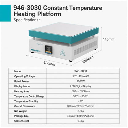 UYUE 946-3030 LED Display LCD / BGA Preheating Platform, US Plug, EU Plug