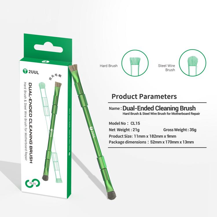 2UUL CL15 Hard Brush & Steel Wire Brush Dual-Ended Cleaning Brush, 2UUL CL15