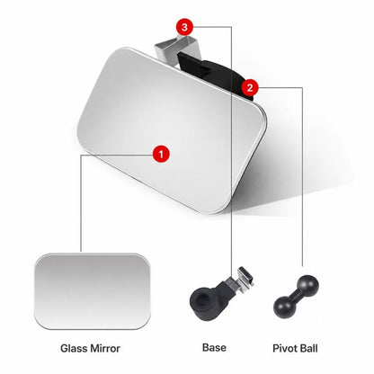 Car Auxiliary Mirror Multifunctional Square Reversing Mirror, Front Row, Back Row