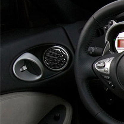 Car Carbon Fiber Left And Right Exhaust Ports Decorative Sticker for Nissan 350z 2006-2009, Left and Right Drive Universal, Left And Right Exhaust Ports