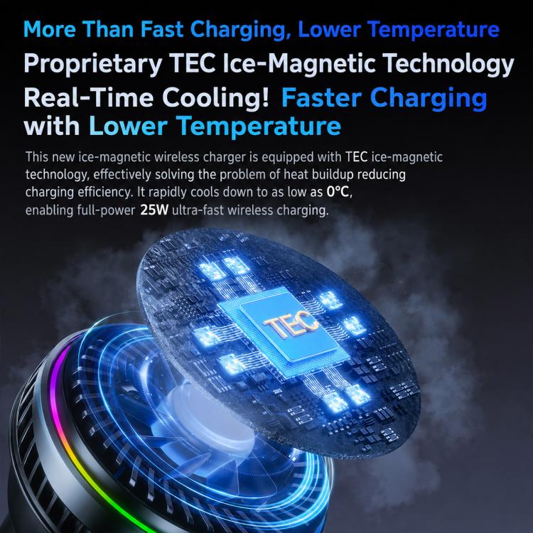 Magnetic Cooling 25W Wireless Fast Charger Car Air Outlet Holder, S32 Pro