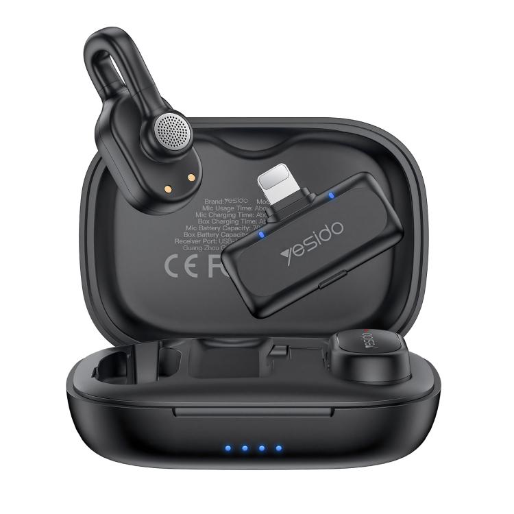 Yesido KR24 AI Noise Reduction Lavalier Microphone with 8 Pin Receiver, KR24