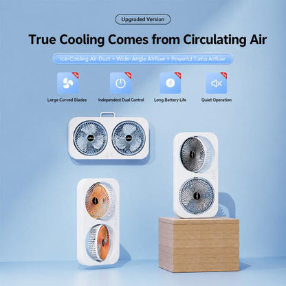 F8 Dual-Head Desktop Air Circulation Cooling Fan