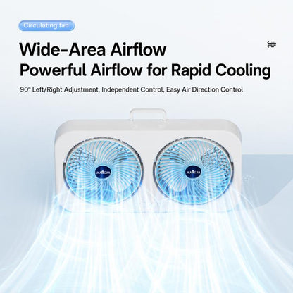 F8 Dual-Head Desktop Air Circulation Cooling Fan
