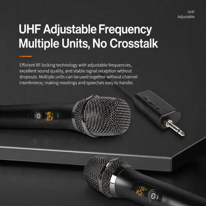E11 1 to 2 UHF Wireless Dynamic Handheld Microphone