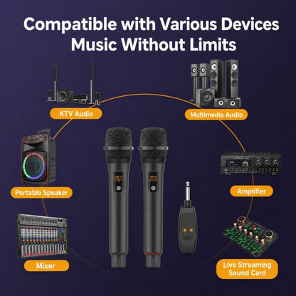G109 1 to 2 Anti-Feedback 2.4G Wireless Handheld Microphone