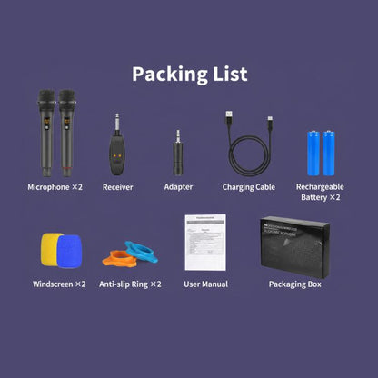 G109 1 to 2 Anti-Feedback 2.4G Wireless Handheld Microphone