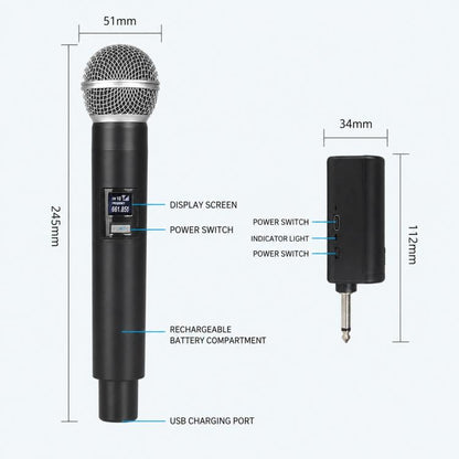 GE5 2 in 1 Wireless 2.4G Handheld Microphone