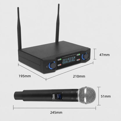 V8 1 to 2 VHF Wireless Handheld Microphone