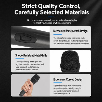 YS-223 Anti-feedback Separate Wired Microphone, 6.35mm