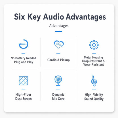 YS-228 Separate Wired Anti-Feedback Metal Microphone, 6.35mm