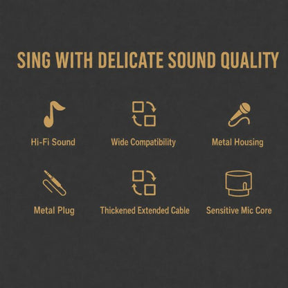 YS-308 Integrated Wired Dynamic Microphone for Karaoke Audio, 6.35mm