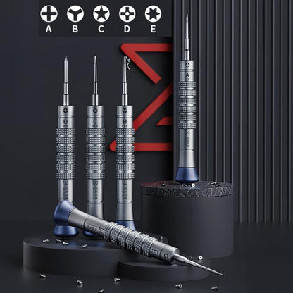 MEGA-IDEA 2D Throne Non-slip Aluminum Alloy Precise Screwdriver, A 1.3, B 0.7, C 0.8, D 2.5, E T2, F 1.5, G 1.0, H P5, I T3, J T5, O K