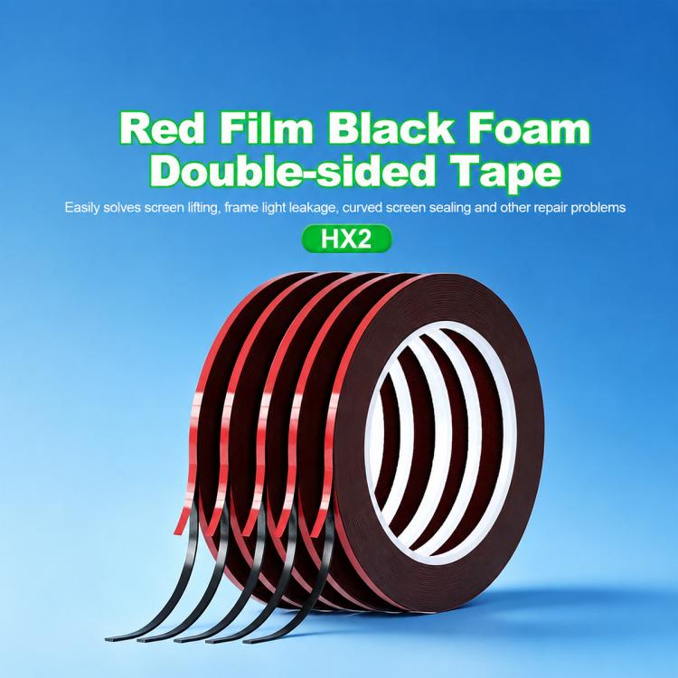 RELIFE HX2 5 in 1 Red Film Black Foam Double-Sided Tape, 3mm x 10m