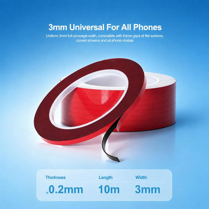 RELIFE HX2 5 in 1 Red Film Black Foam Double-Sided Tape, 3mm x 10m