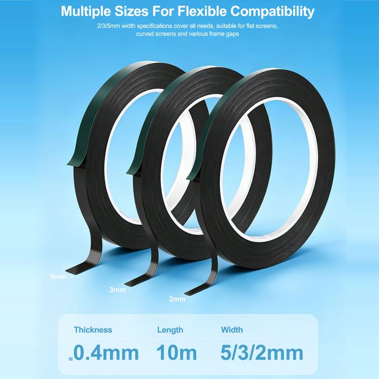 RELIFE HX1 5 in 1 Green Film Black Foam Double-Sided Tape, 2mm x 10m, 3mm x 10m, 5mm x 10m