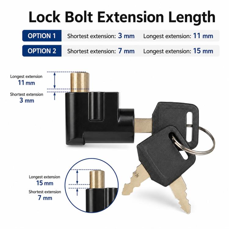 E-bike Electric Vehicle Battery Box Anti-theft Lock, 3-11mm, 7-15mm
