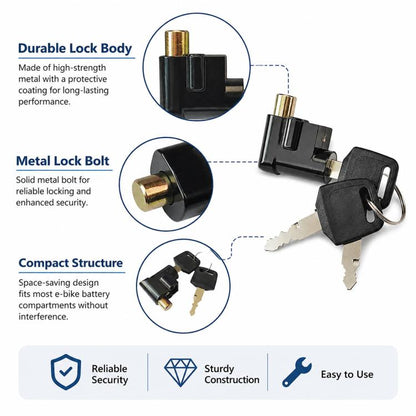 E-bike Electric Vehicle Battery Box Anti-theft Lock, 3-11mm, 7-15mm