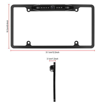 Car Waterproof HD Infrared Night Vision Backup Camera US Standard License Plate Frame