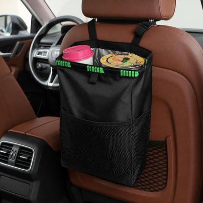 Car Storage Bag Car Back Seat Hook Garbage Can, Black Green, Black, Black Green + Trash Bags, Black + Trash Bags, Black Green + Tissue Bag