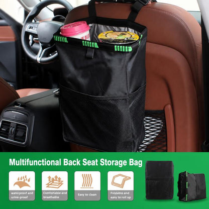 Car Storage Bag Car Back Seat Hook Garbage Can, Black Green, Black, Black Green + Trash Bags, Black + Trash Bags, Black Green + Tissue Bag
