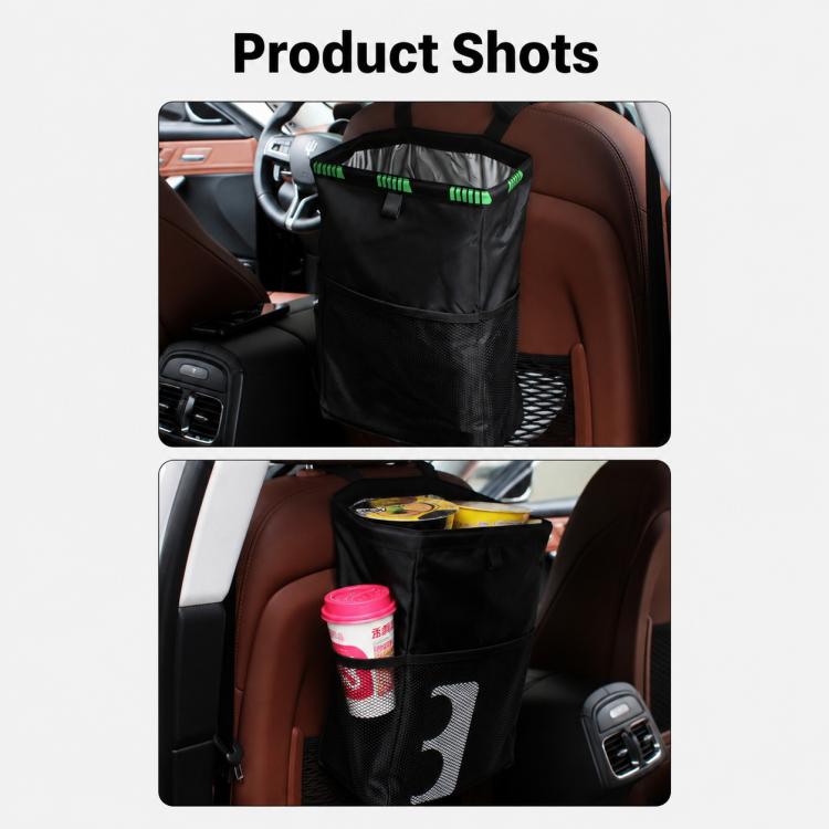 Car Storage Bag Car Back Seat Hook Garbage Can, Black Green, Black, Black Green + Trash Bags, Black + Trash Bags, Black Green + Tissue Bag