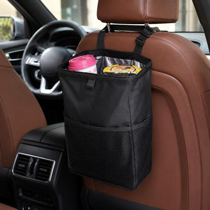 Car Storage Bag Car Back Seat Hook Garbage Can, Black Green, Black, Black Green + Trash Bags, Black + Trash Bags, Black Green + Tissue Bag