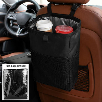 Car Storage Bag Car Back Seat Hook Garbage Can, Black Green, Black, Black Green + Trash Bags, Black + Trash Bags, Black Green + Tissue Bag