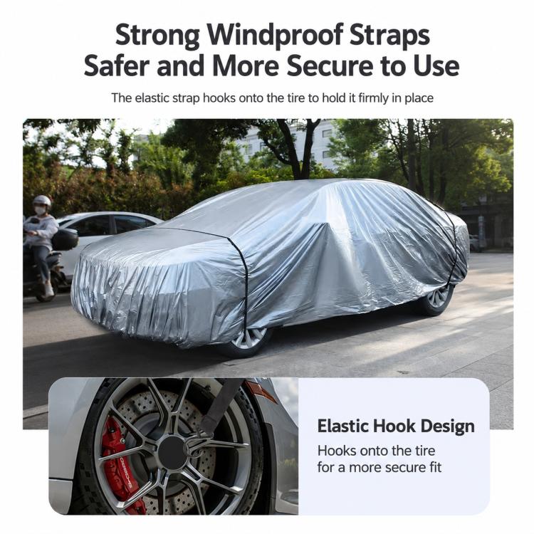 PE Anti-Dust Waterproof Sunproof Car Cover, S:400x160x120cm, M:430x160x120cm, L:480x175x120cm, XL:540x172x120cm, XXL:580x175x120cm, YL:480x175x150cm, YXL:540x175x150cm