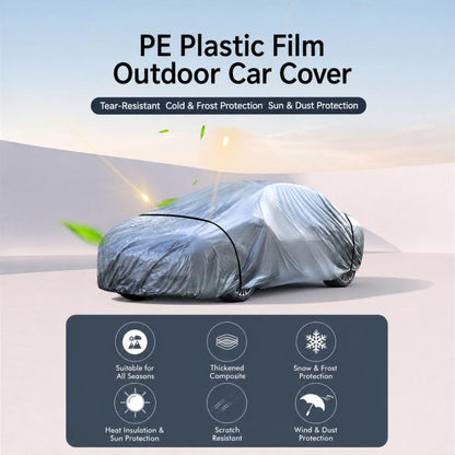 PE Anti-Dust Waterproof Sunproof Car Cover, S:400x160x120cm, M:430x160x120cm, L:480x175x120cm, XL:540x172x120cm, XXL:580x175x120cm, YL:480x175x150cm, YXL:540x175x150cm