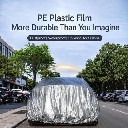 PE Anti-Dust Waterproof Sunproof Car Cover, S:400x160x120cm, M:430x160x120cm, L:480x175x120cm, XL:540x172x120cm, XXL:580x175x120cm, YL:480x175x150cm, YXL:540x175x150cm