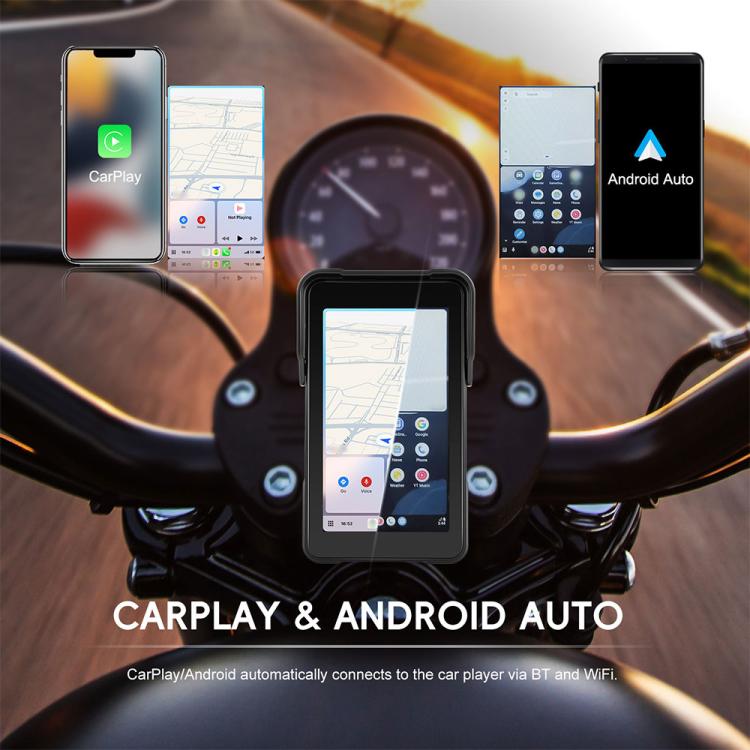 5 inch Vertical Motorcycle Portable Waterproof CarPlay GPS Navigator, Standard, Standard+Tire Pressure Monitor