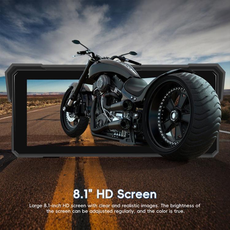 8.1 inch Motorcycle Portable Waterproof Wireless CarPlay GPS Navigator, Standard, Standard+Tire Pressure Monitor
