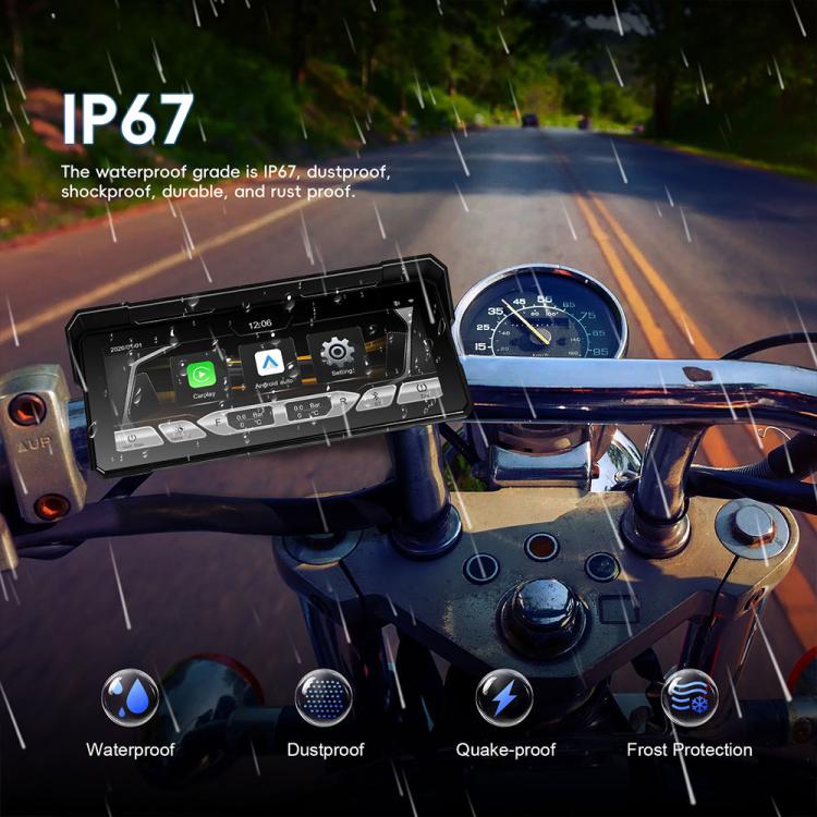 8.1 inch Motorcycle Portable Waterproof Wireless CarPlay GPS Navigator, Standard, Standard+Tire Pressure Monitor