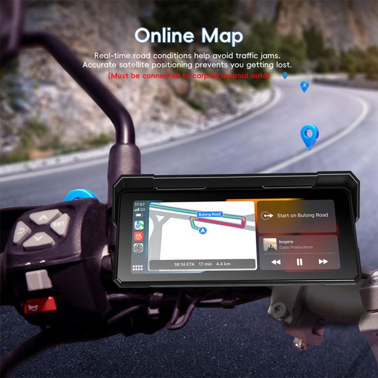 8.1 inch Motorcycle Portable Waterproof Wireless CarPlay GPS Navigator, Standard, Standard+Tire Pressure Monitor
